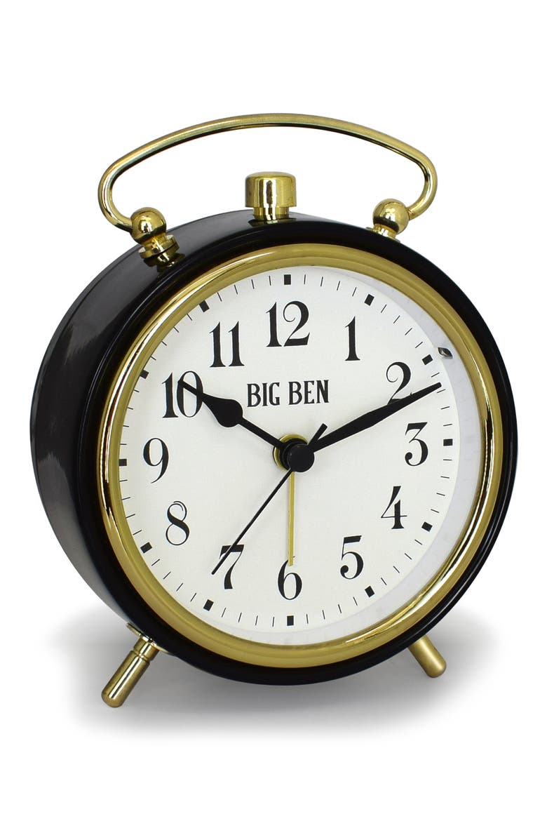 Big Ben Classic Top Handle Alarm Clock, Alternate, color, BLACK