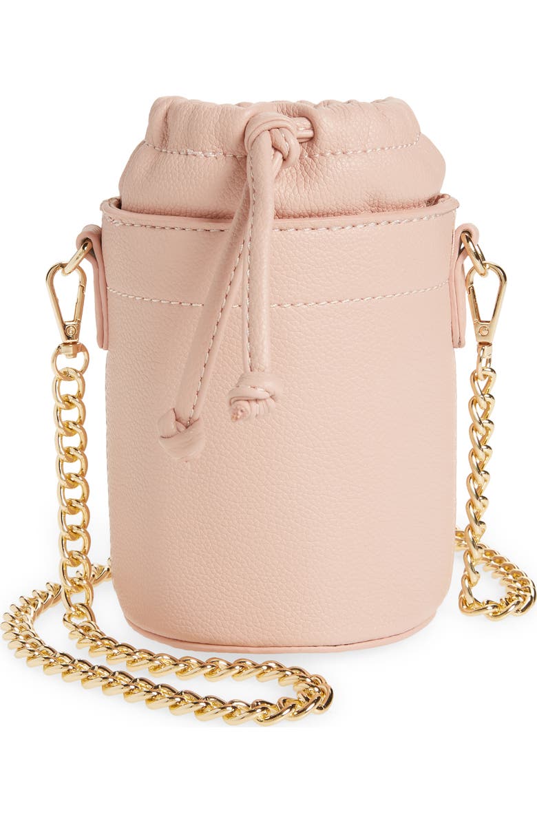 Mali + Lili Kristen Vegan Leather Water Bottle Crossbody Bag, Main, color, Blush