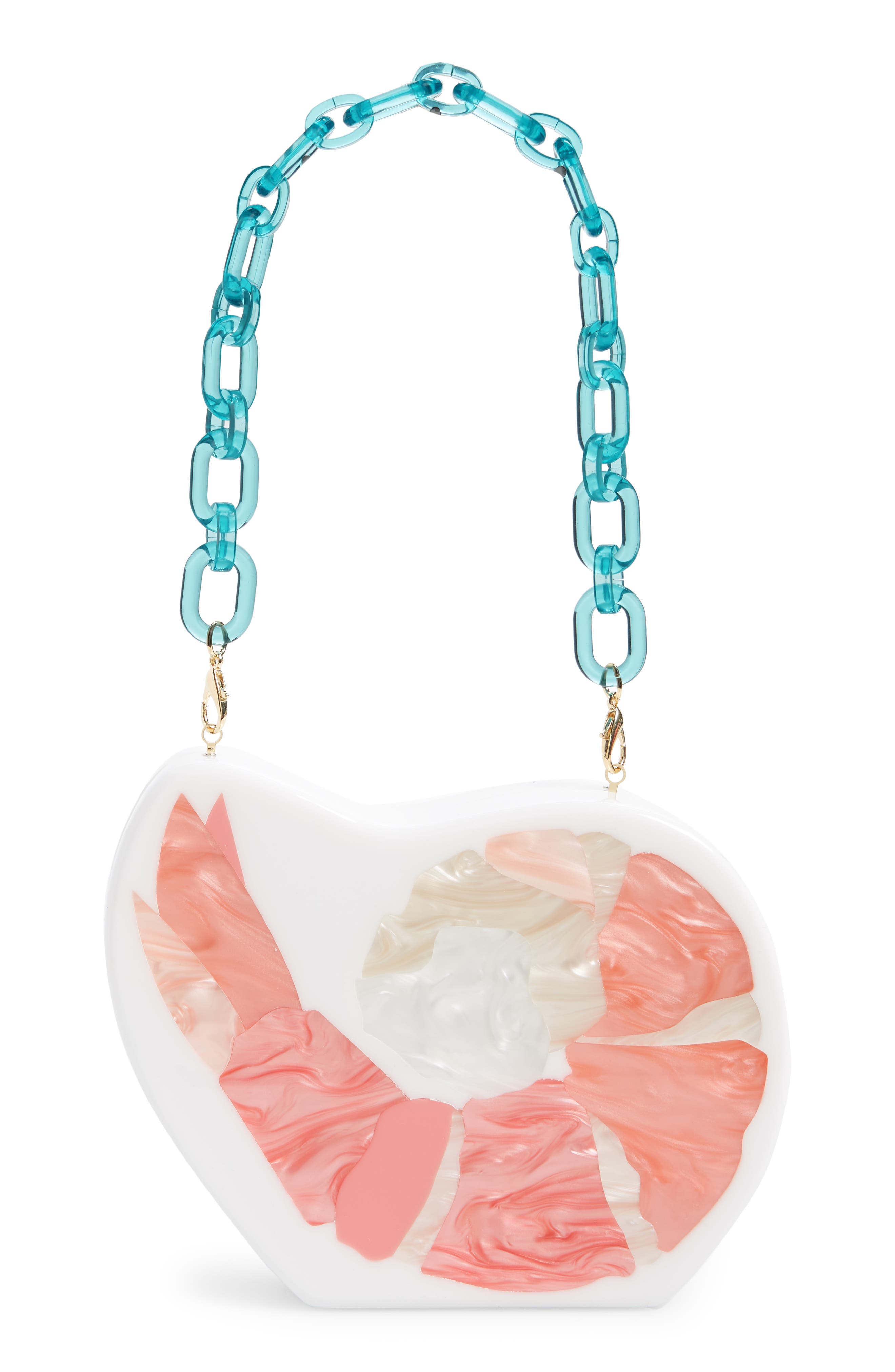 Edie Parker Shrimp Cocktail Acrylic Bag, Main, color, 