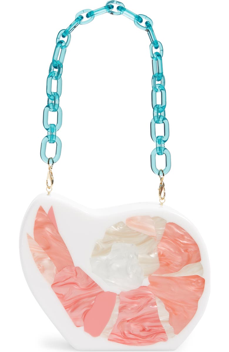 Edie Parker Shrimp Cocktail Acrylic Bag, Main, color,