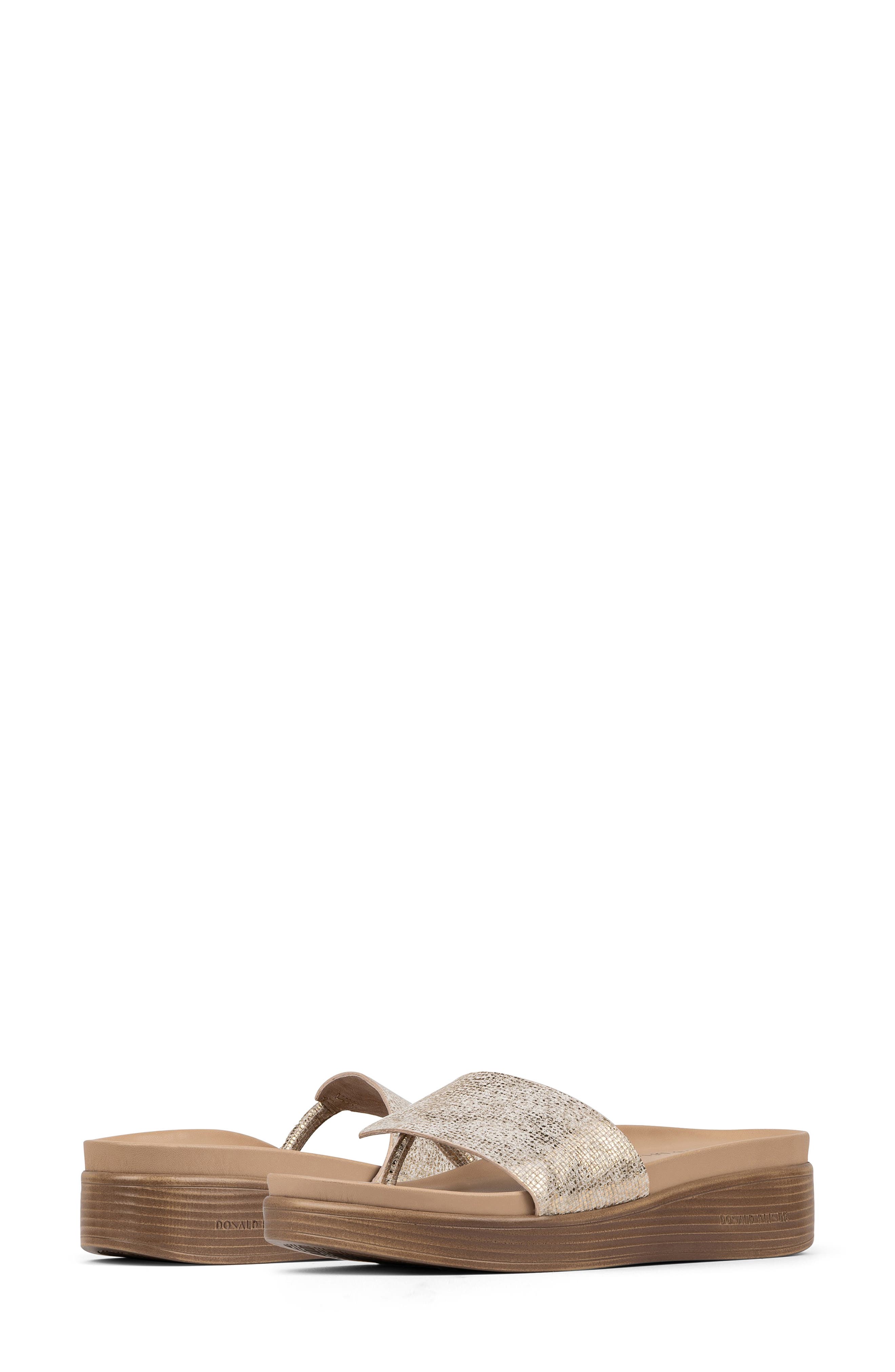 Donald Pliner Fifi Platform Wedge Flip Flop, Alternate, color, Camel