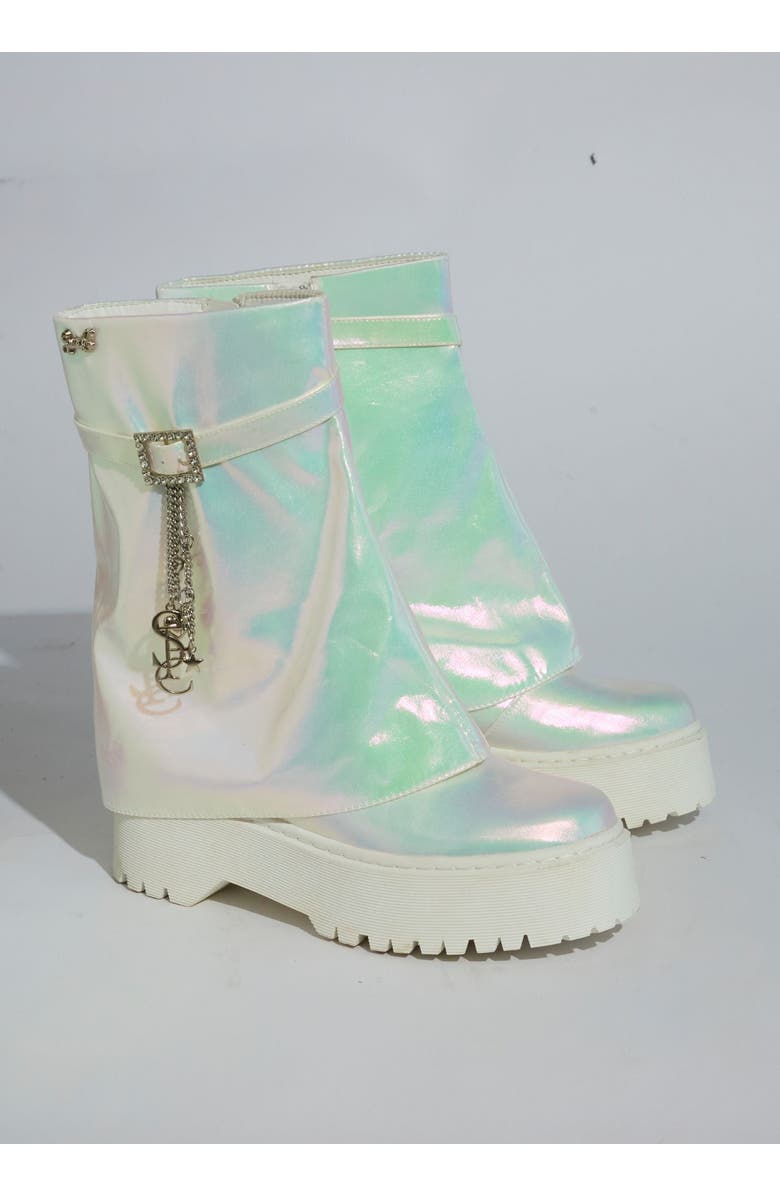 SPARKL STELLA COMBAT BOOT, Alternate, color, White