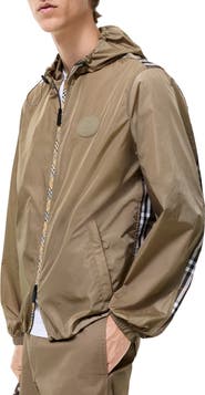 Burberry Check Trim Nylon Hooded Jacket