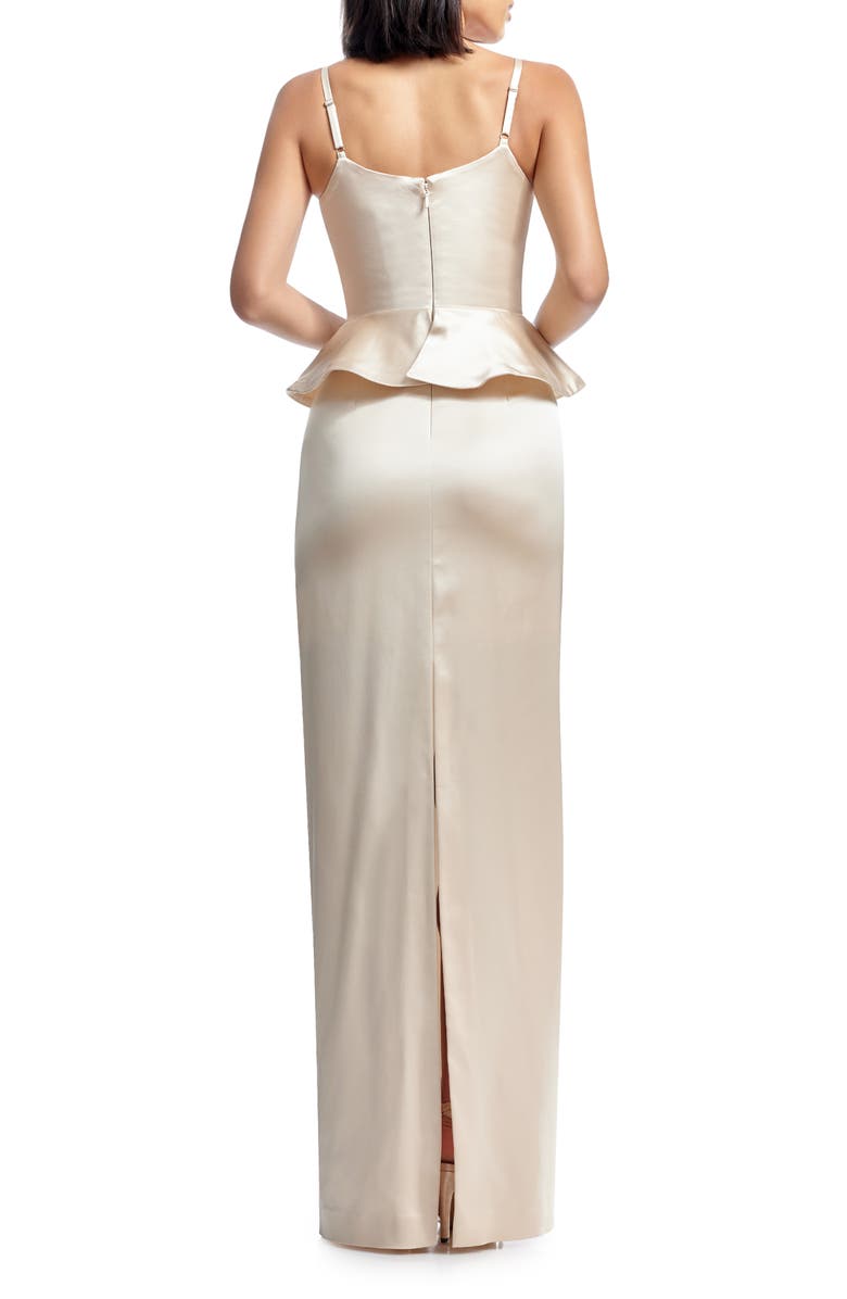 Dress the Population Akiah Satin Gown, Alternate, color, Champagne