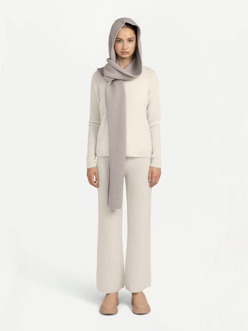 Gobi Mongolian Cashmere Hooded Cashmere Scarf In Gray