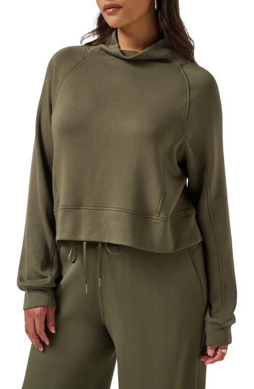 Travismathew Skyloft Soft Funnel Neck Sweatshirt In Green