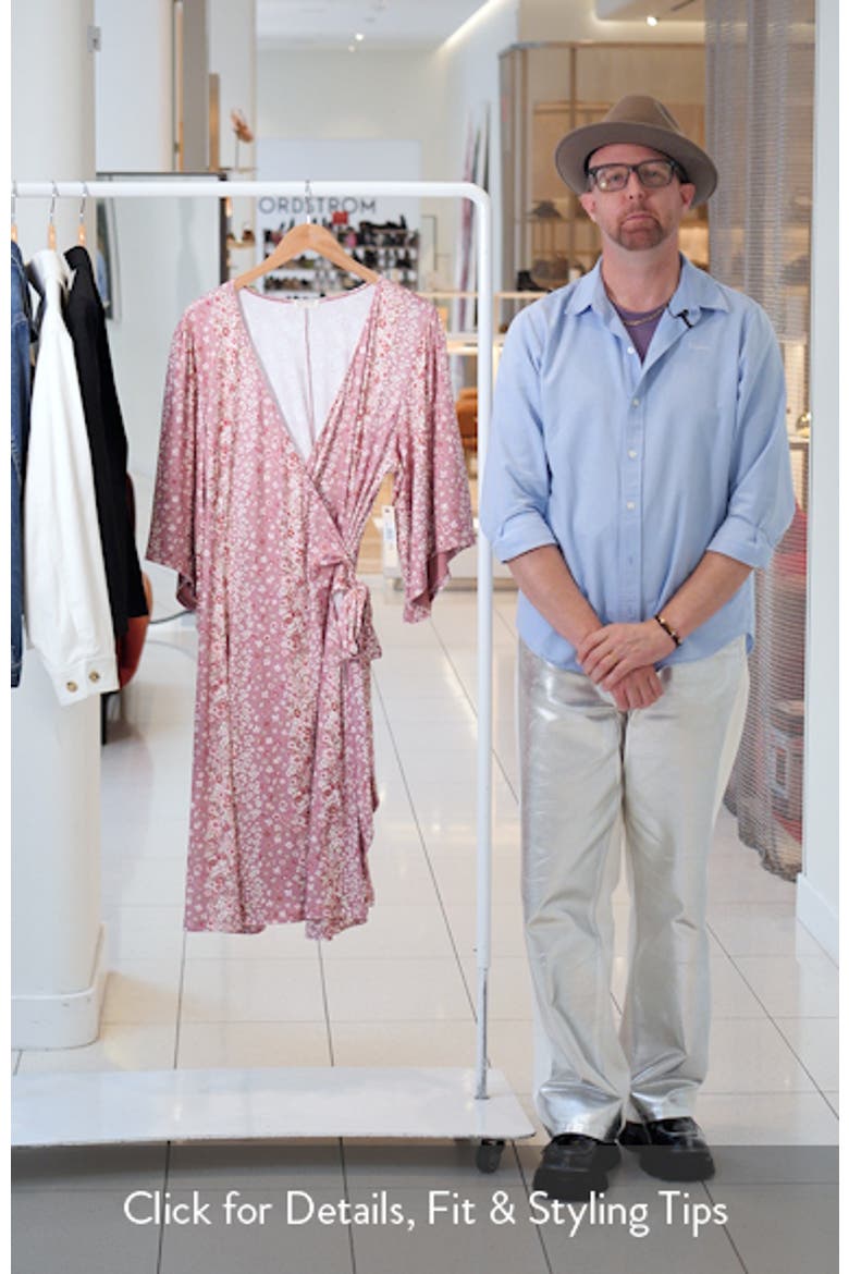 Gemini Floral Bell Sleeve Wrap Dress video