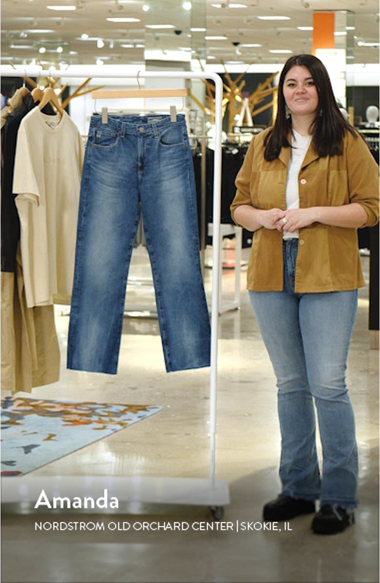 Kinsley High Waist Raw Hem Ankle Flare Jeans, sales video thumbnail