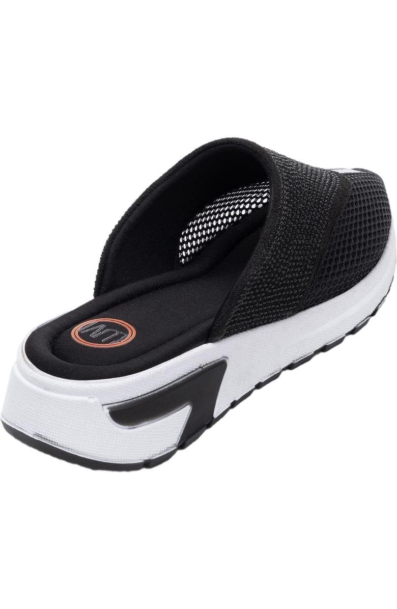 Prologue Shoes GLEA Mesh Rhinestone Mules, Alternate, color, Black Faux Leather
