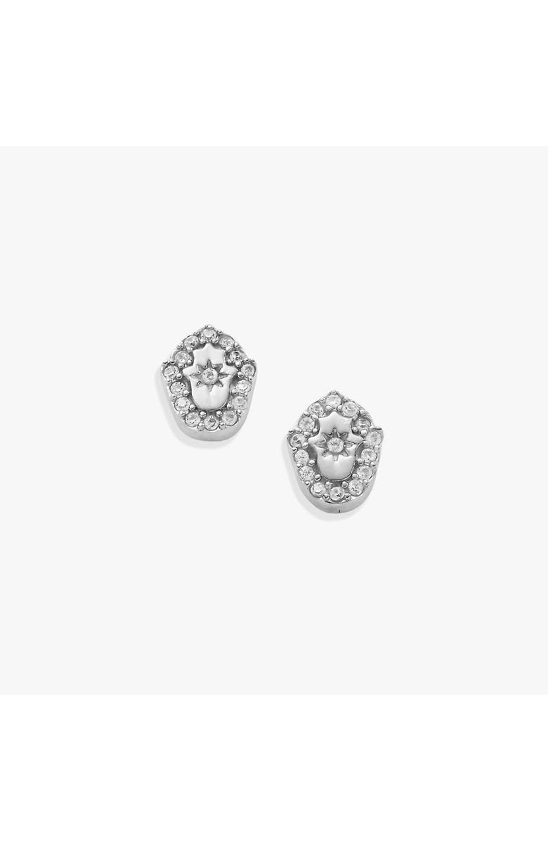 Alex and Ani Hamsa Mini Stud Earrings, Main, color, Silver