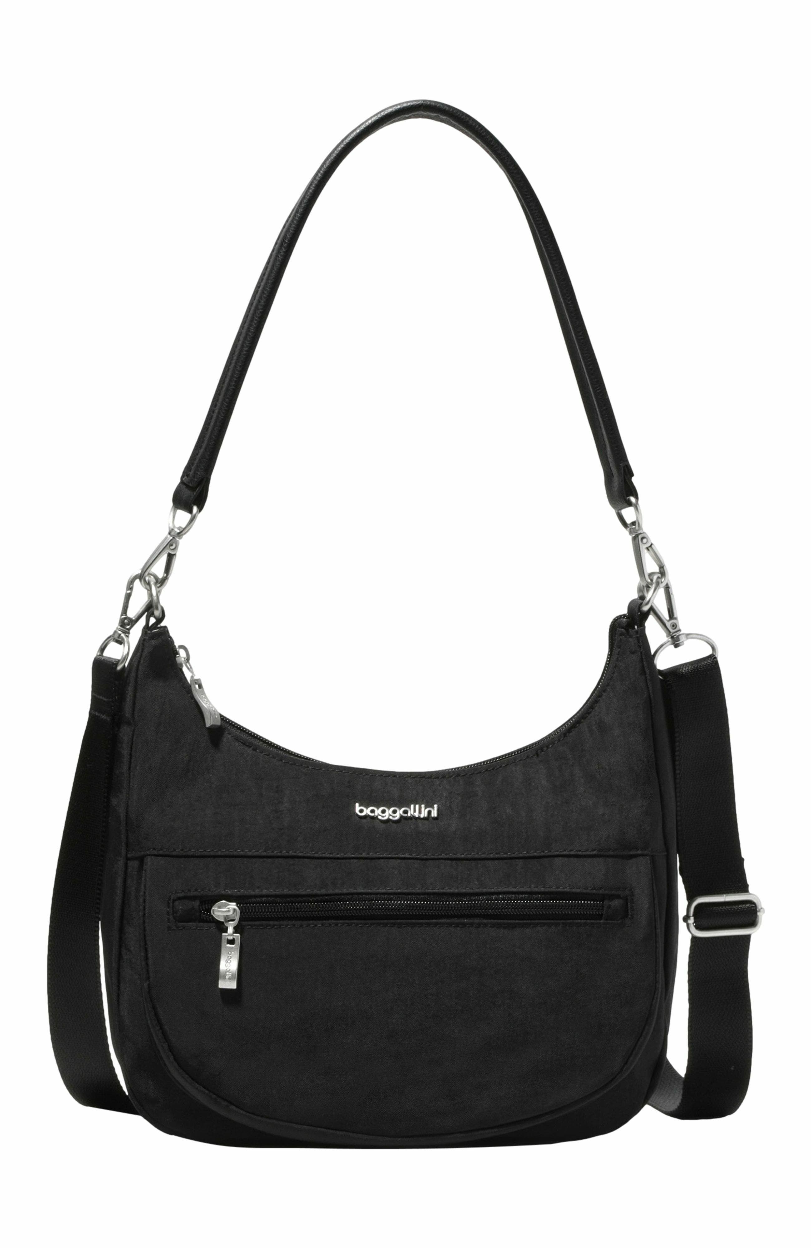 BAGGALLINI Modern Pocket Half Moon Shoulder Bag, Main, color, Black