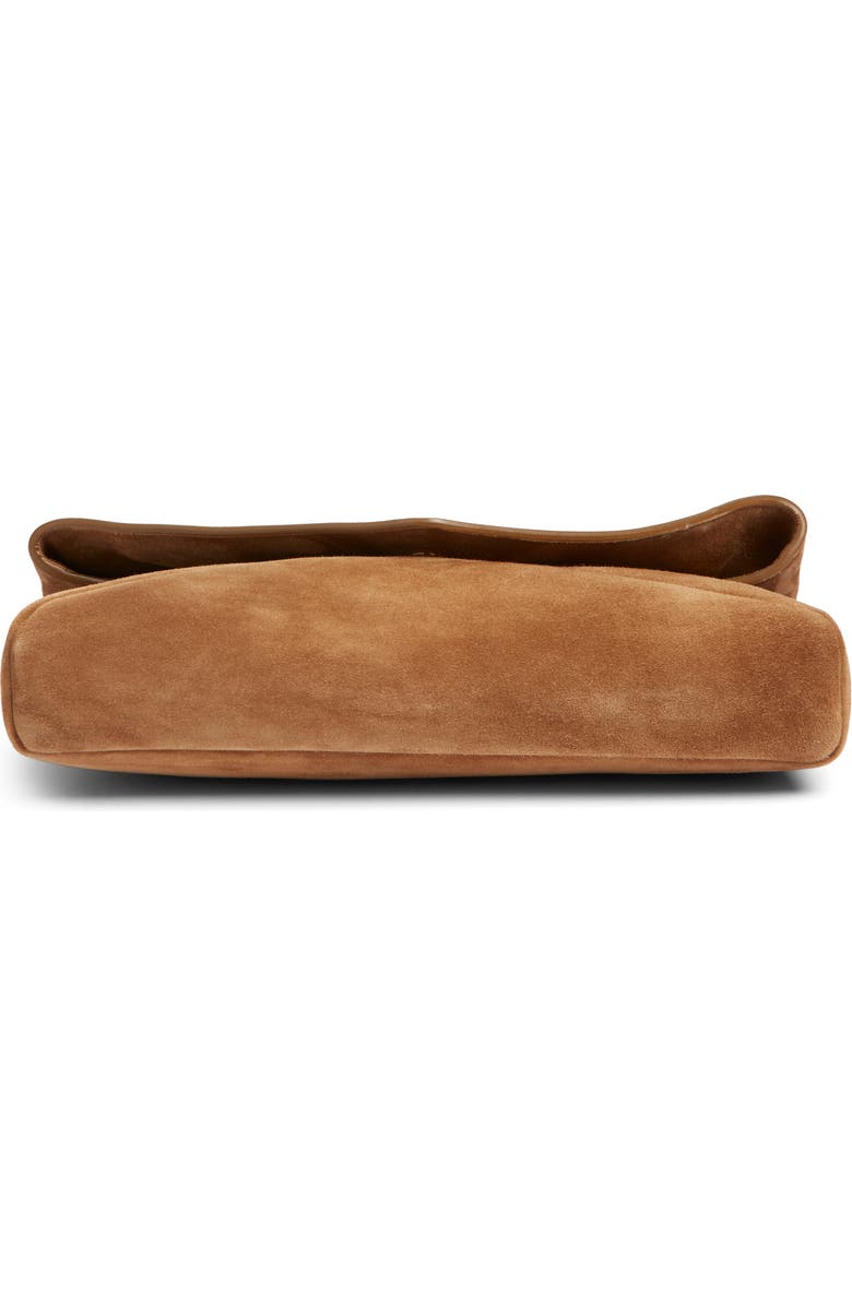 Saint Laurent Large Cassandre Suede Envelope Clutch, Alternate, color, Golden Leaf