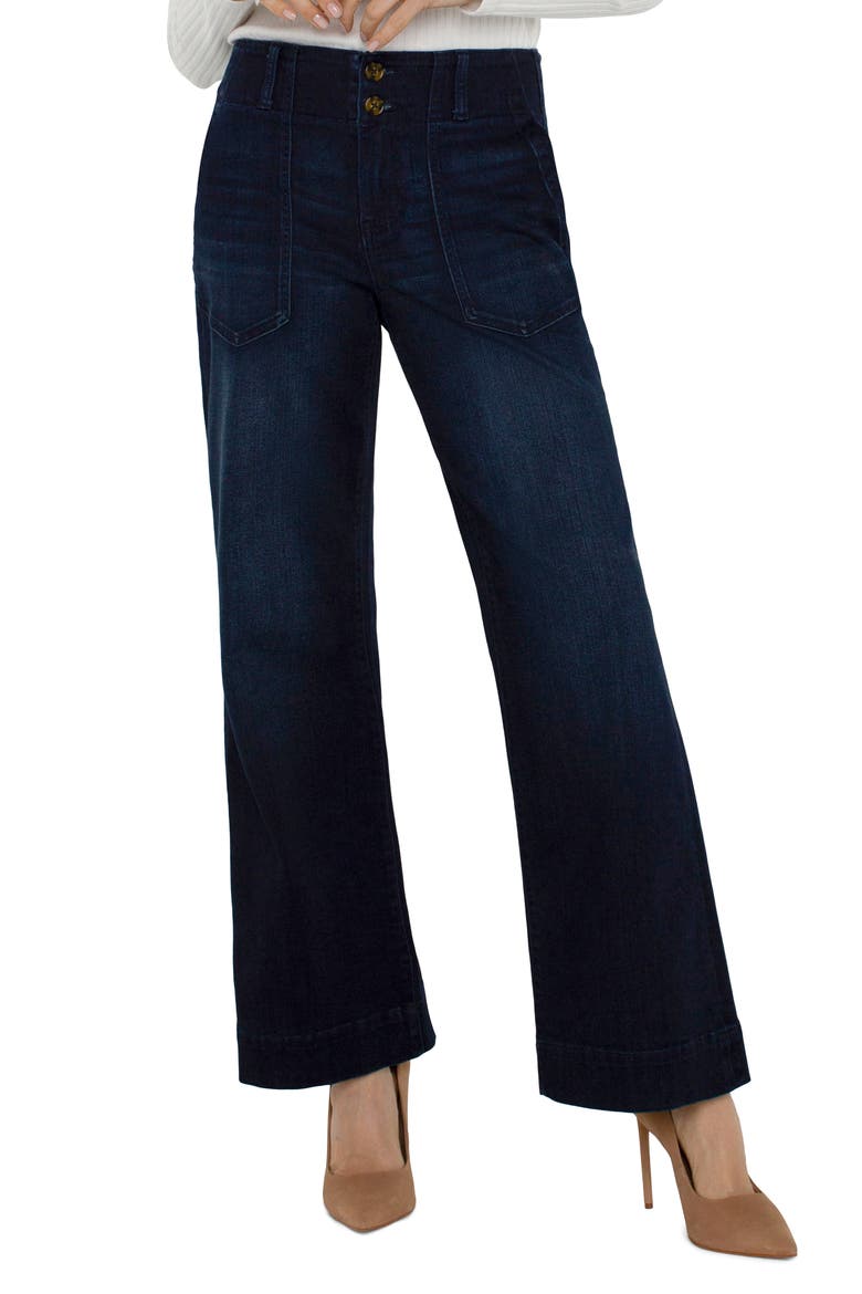 Hannah Patch Pocket Flare Jeans, Main, color, SUMMIT LAKE