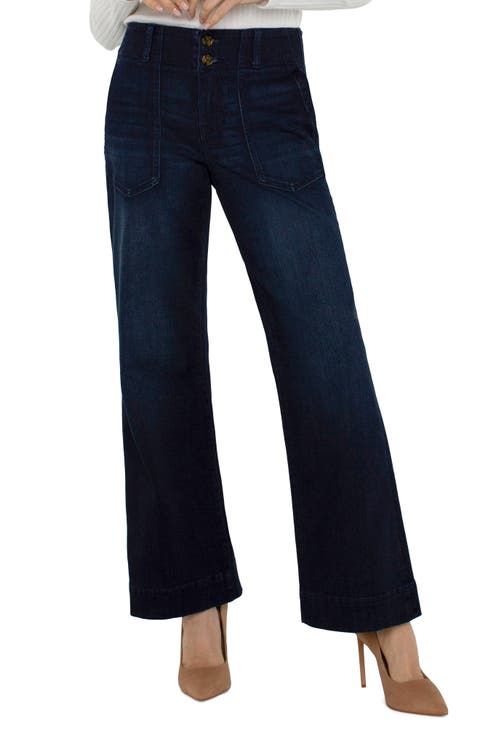 Hannah Patch Pocket Flare Jeans (Summit Lake)