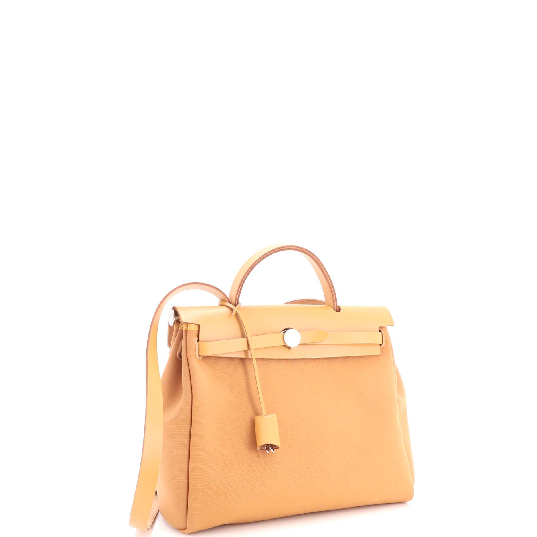 Herbag Zip Verso Leather and Toile 31, Alternate, color, Brown