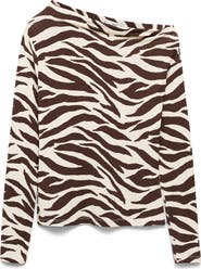 MANGO Zebra Asymmetric Top