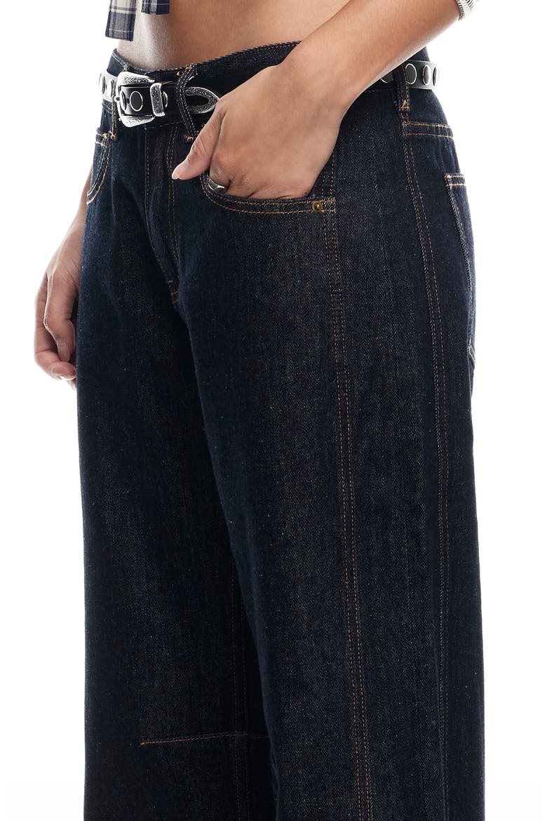 Renacida Low Rise Wide Leg Jeans, Alternate, color, DARK DENIM