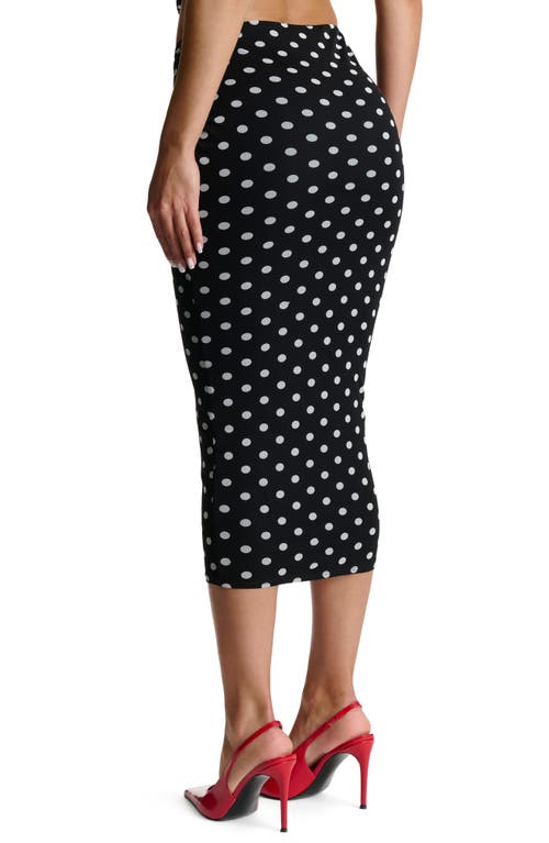 Naked Wardrobe Scoop Waist Midi Skirt In Black White Polka Dot