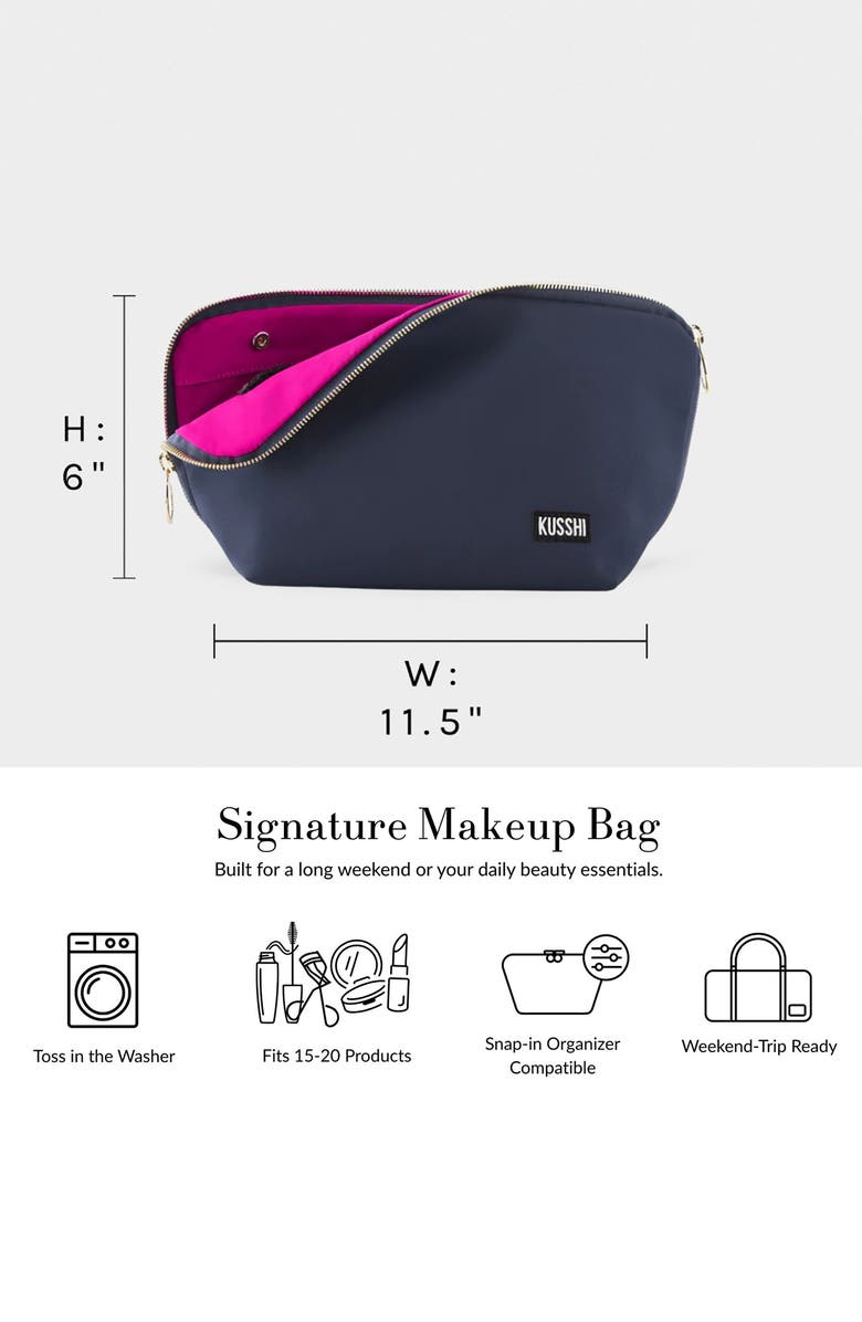 KUSSHI Signature Makeup Bag, Alternate, color, Black/ Leopard