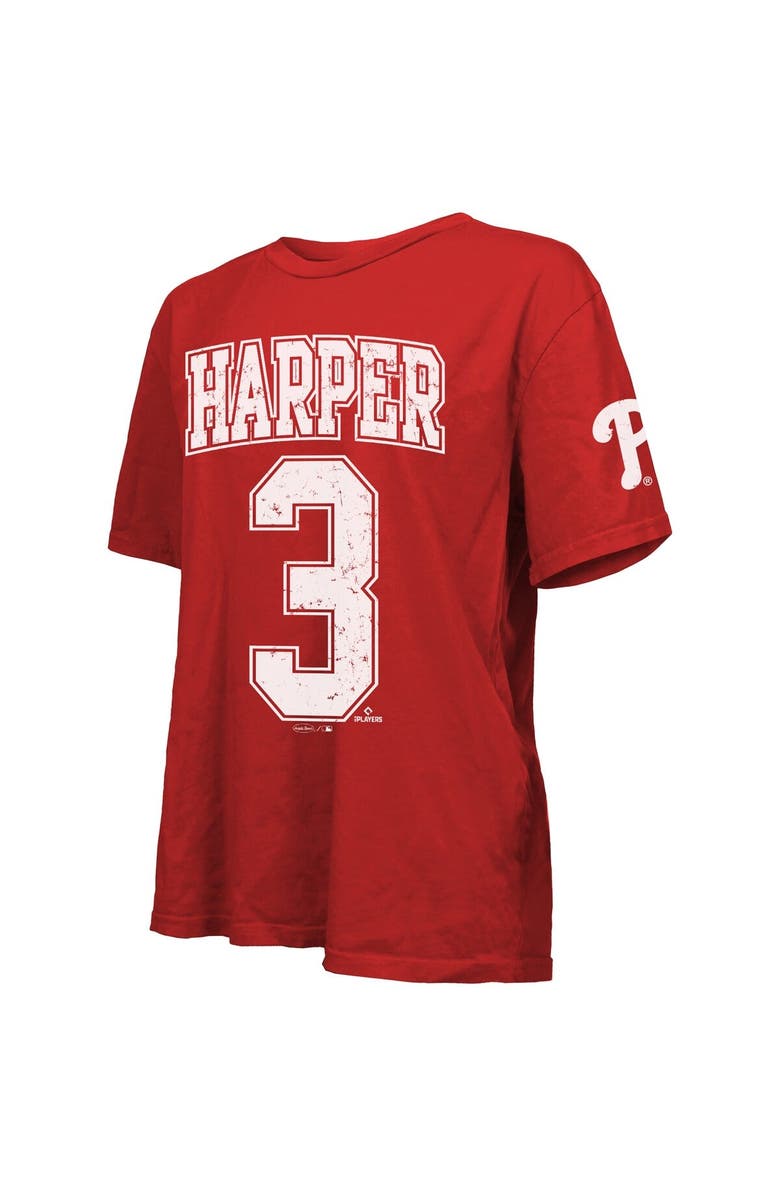 Majestic Threads Women's Majestic Threads Bryce Harper Red Philadelphia Phillies Oversized Name & Number T-Shirt, Alternate, color, Red
