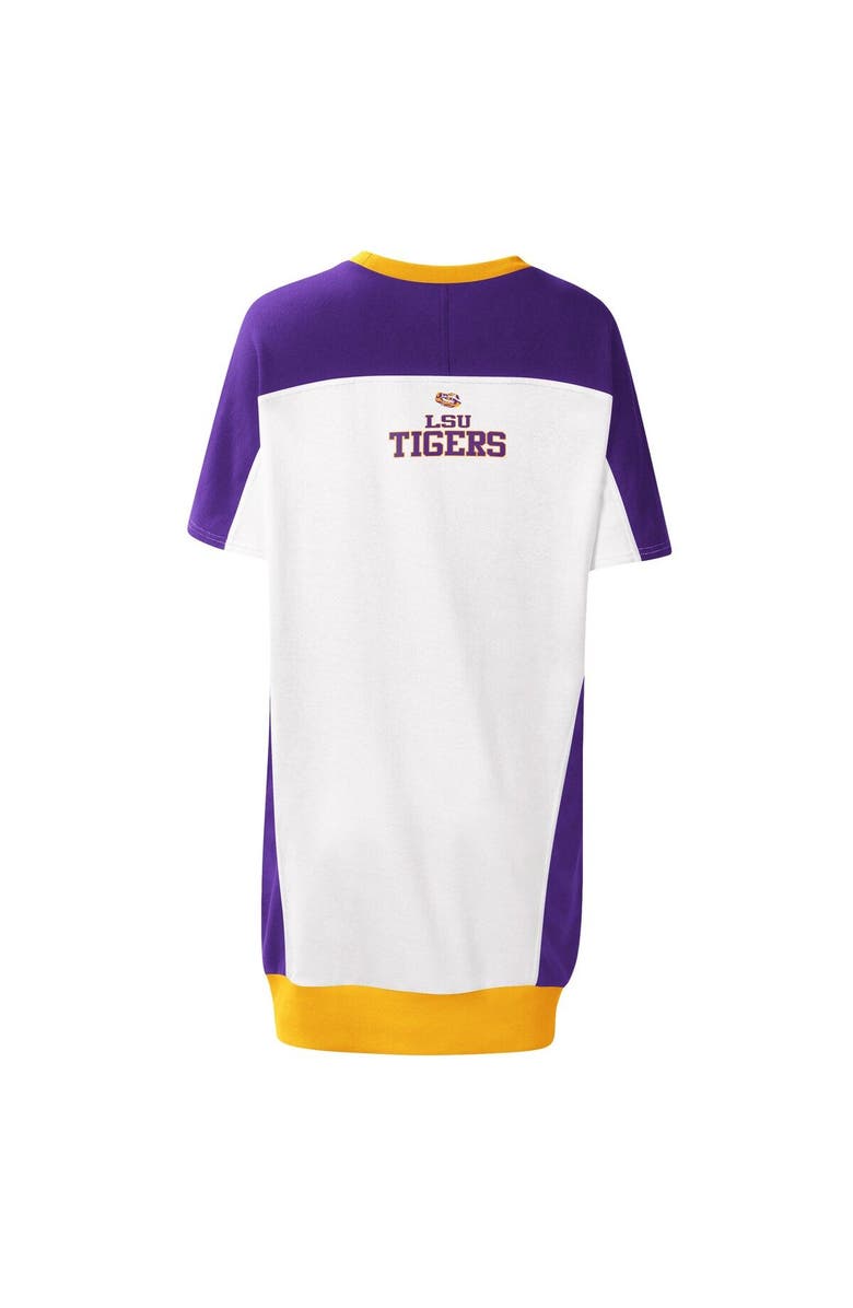 G-III 4HER BY CARL BANKS Women's G-III 4Her by Carl Banks White LSU Tigers Home Run T-Shirt Dress, Alternate, color, 