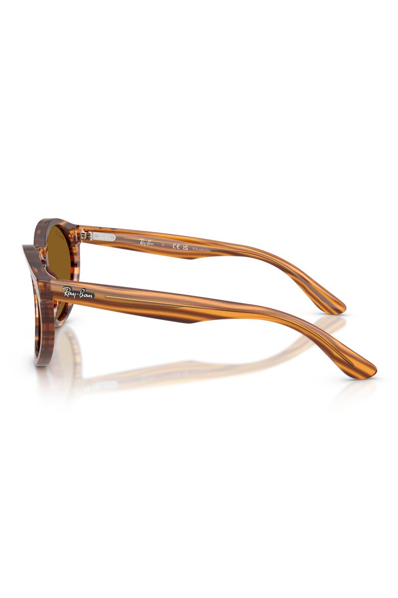 Reverse 52mm Polarized Phantos Sunglasses, Alternate, color, STRIPED HAVANA / BROWN