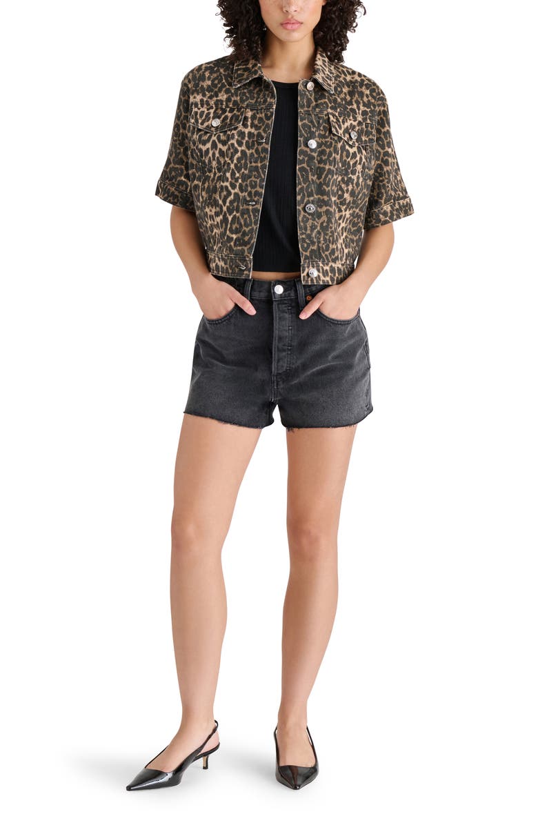 Steve Madden Short Sleeve Denim Jacket, Alternate, color,