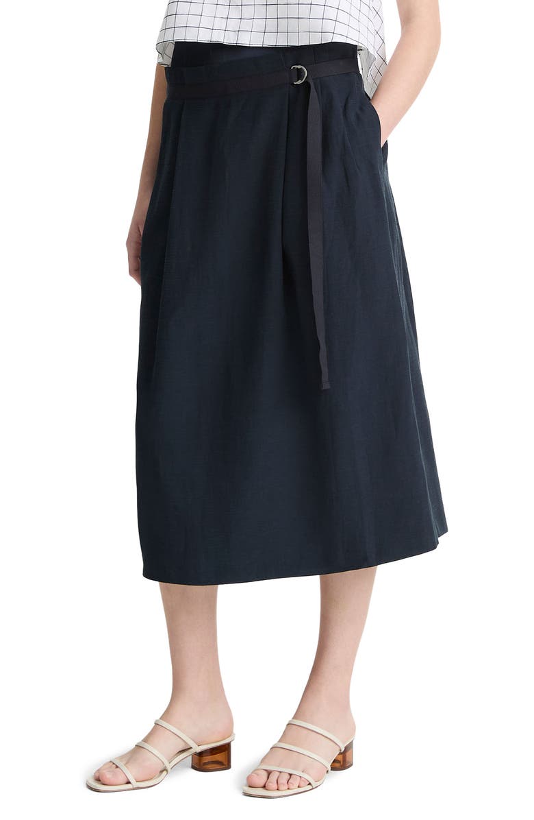 Vince Belted Midi Skirt, Alternate, color, Coastal