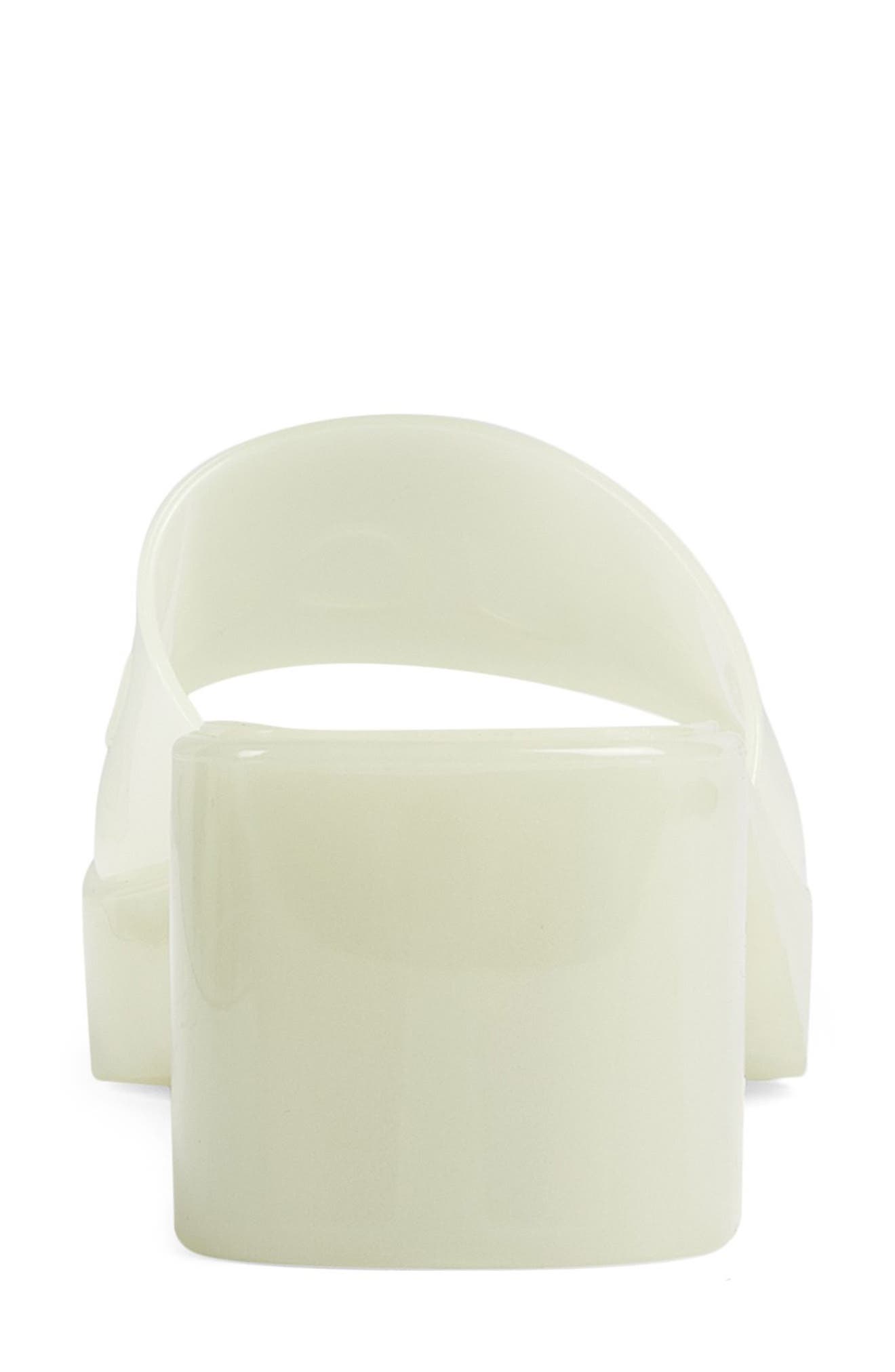 Plastique Logo Platform Slide Sandal, Alternate, color, GLOW IN THE DARK