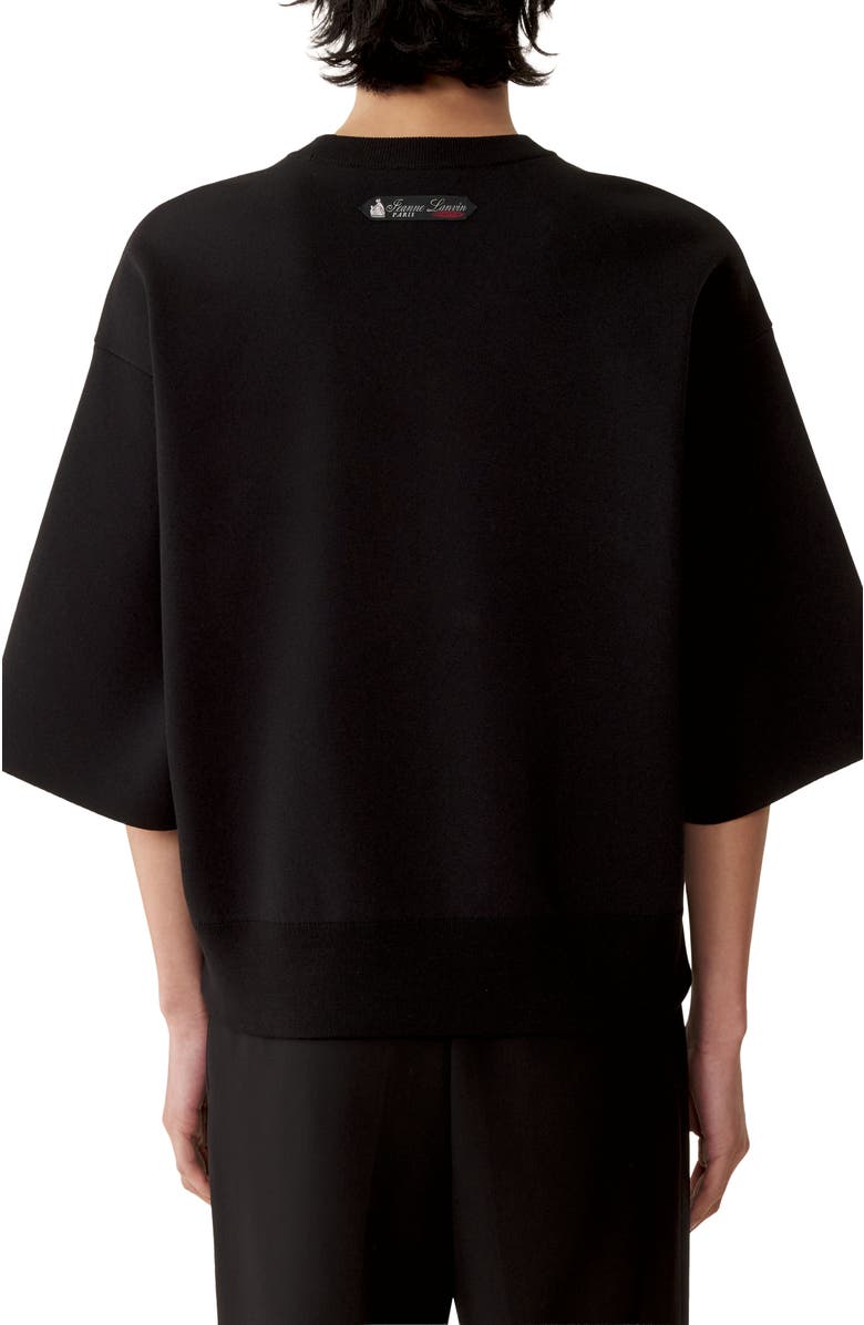 Lanvin Loose-Fit T-Shirt In Silk And Cotton Jacquard, Alternate, color, Black/Ecru