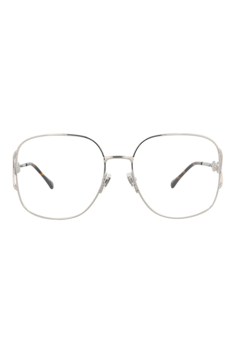 GG1019O 57mm Square Optical Glasses, Main, color, SILVER SILVER TRANSPARENT