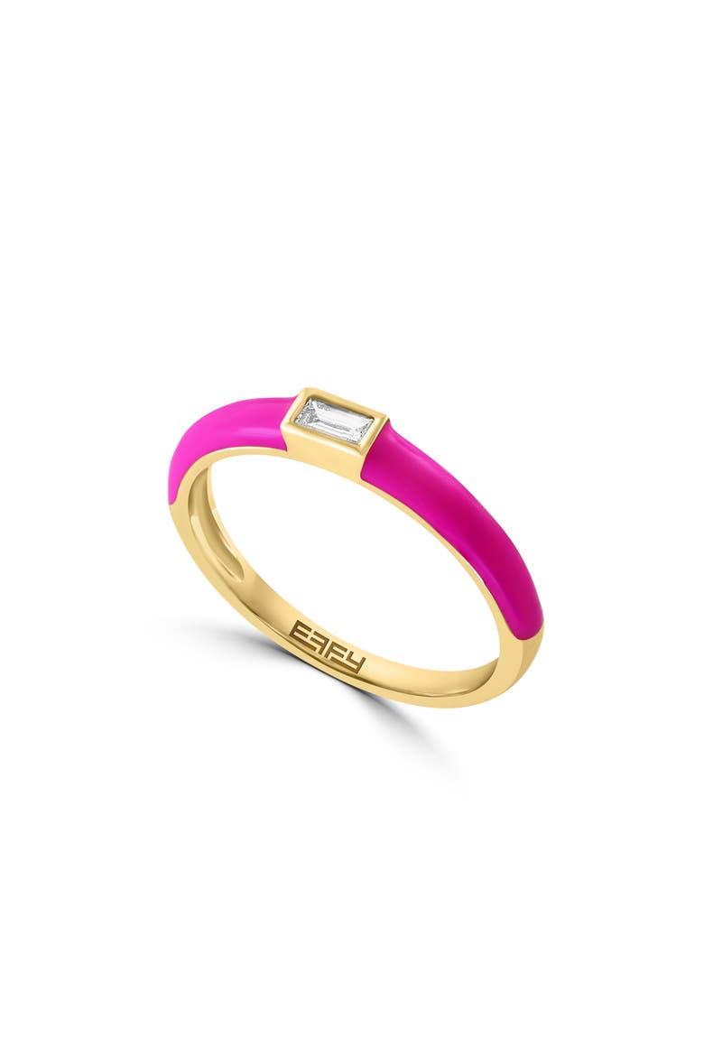 14k Gold Diamond Enamel Band Ring, Main, color, PINK