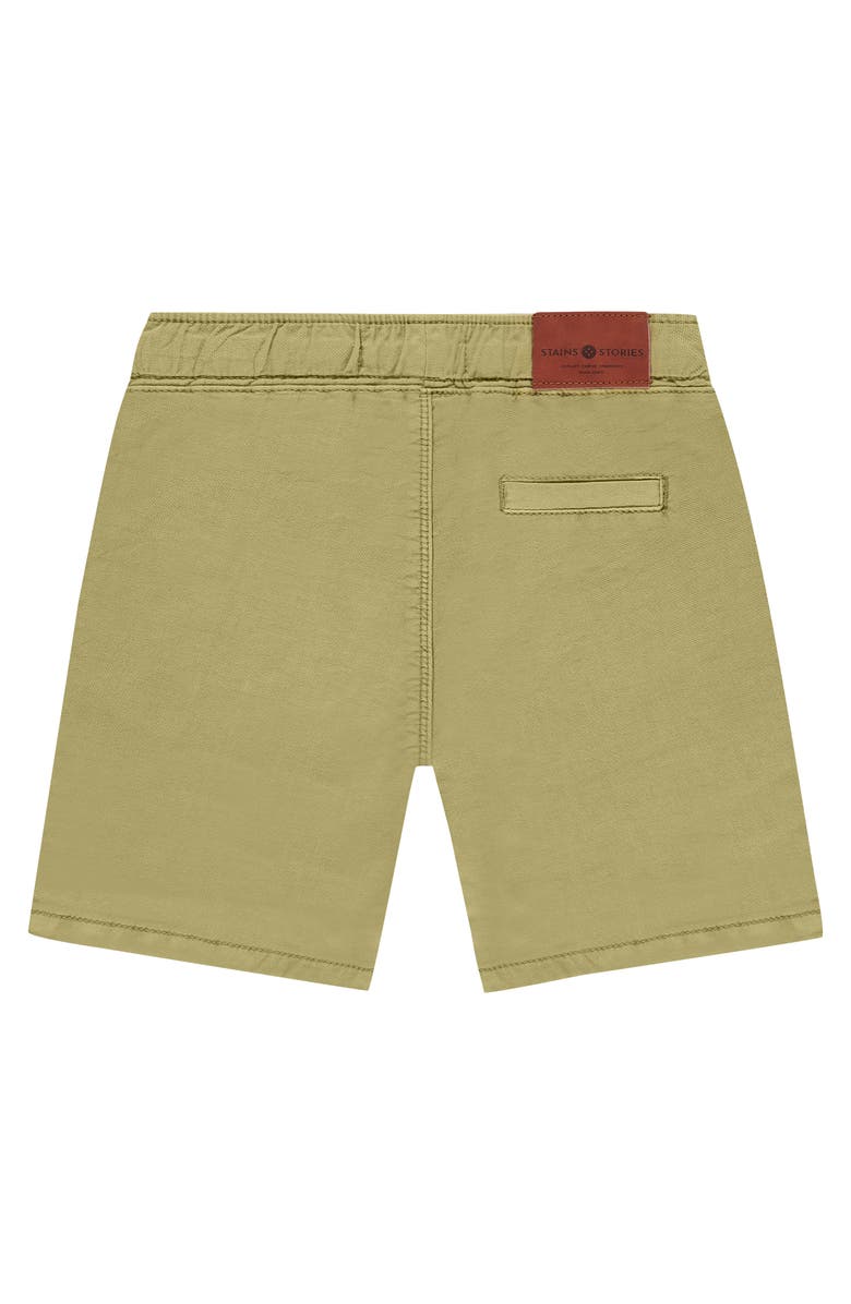 Stains and Stories by Babyface Brushed Poplin Pull-On Shorts, Alternate, color, Kiwi