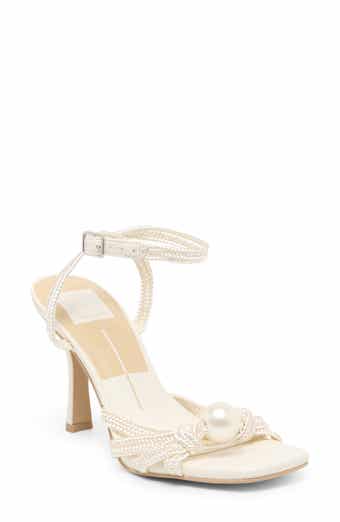 Helle Faux Pearl Ankle Strap Sandal