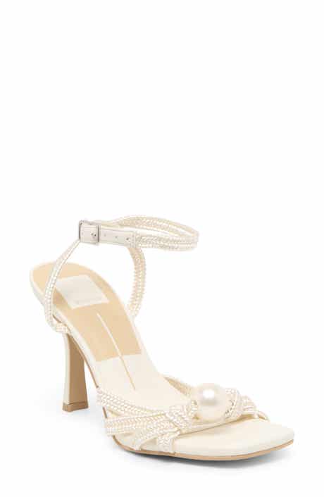 Helle Faux Pearl Ankle Strap Sandal