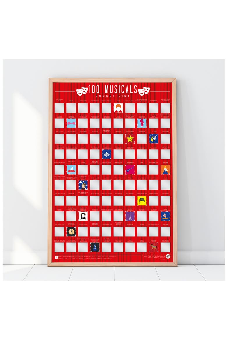 100 Musicals Bucket List Poster, Alternate, color, NO COLOR