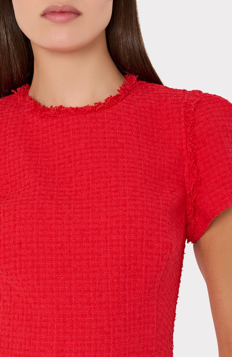 Milly Samara Bouclé Fit & Flare Minidress, Alternate, color, Red
