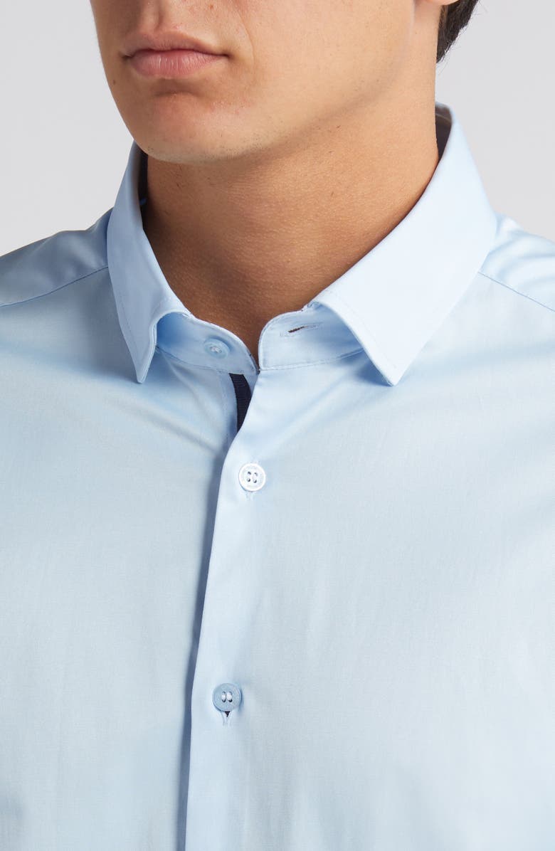 Stone Rose Solid Blue DryTouch<sup>®</sup> Performance Sateen Button-Up Shirt, Alternate, color, 