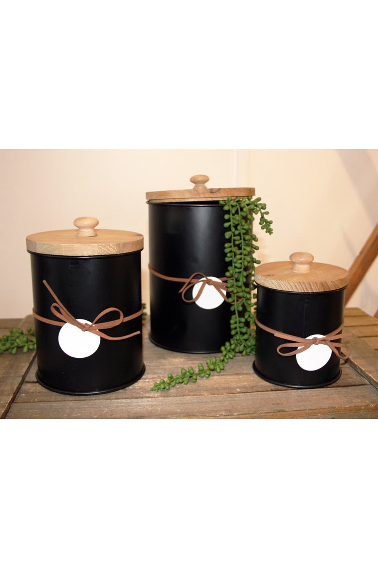 Round Canister Set of 3, Alternate, color, Brown