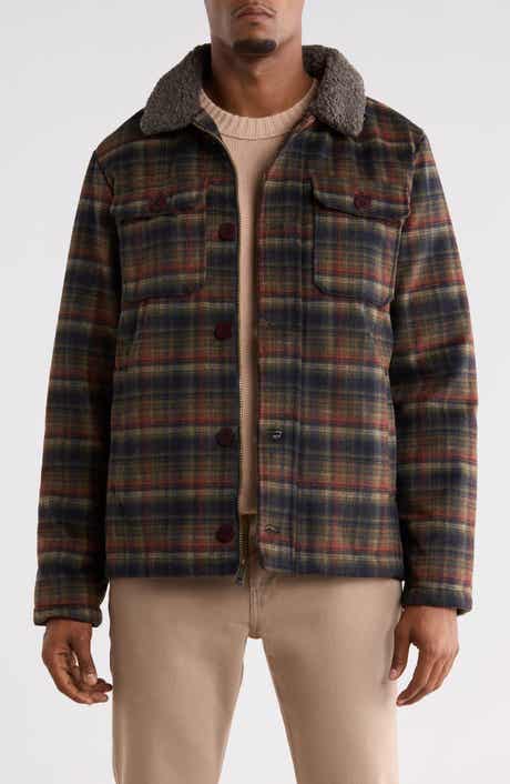 Plaid Faux Wool Shirt Jacket