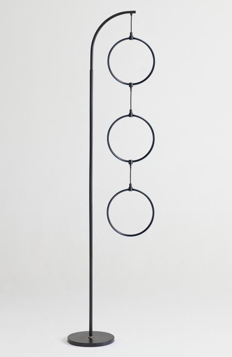 3 Ring Lamp 74" Novelty Halo Integrated LED Floor Lamp with Color Changing RGB Light
