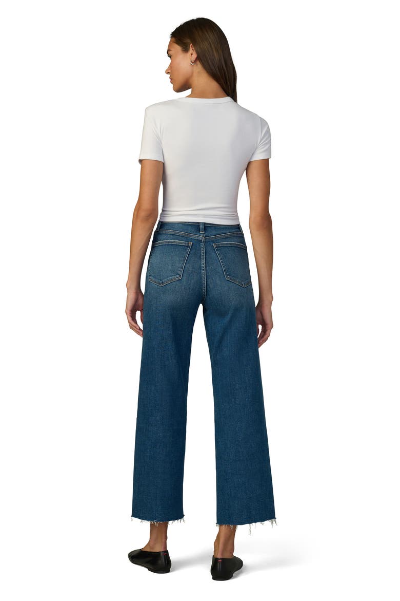 The Mia Raw Hem High Waist Ankle Wide Leg Jeans, Alternate, color, CANDOR