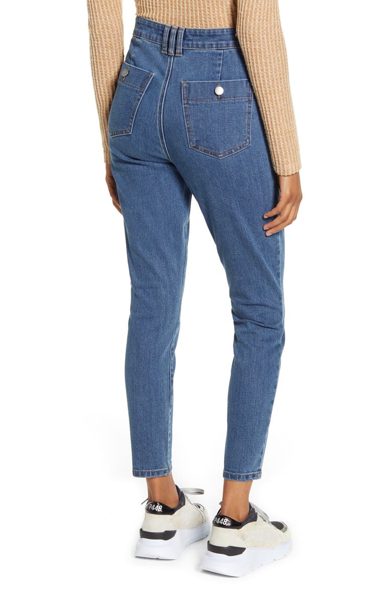 Front Pocket Crop Jeans, Alternate, color, MEDIUM WASH