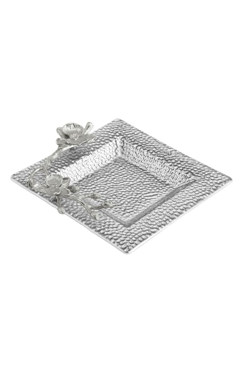 Michael Aram White Orchid Glass Snack Dish, Alternate, color, Silver