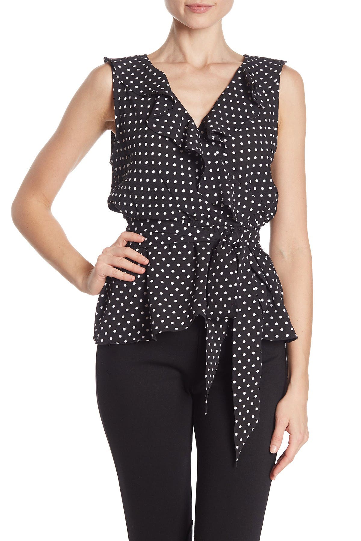 MAX STUDIO Ruffle Wrap Tank Top (Women) | Nordstromrack