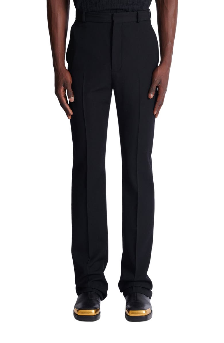 Balmain Wool darted trousers, Alternate, color, Black