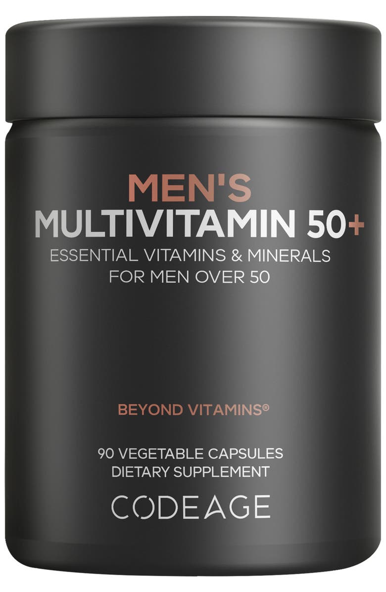 Codeage Men's Multivitamin 50+, Essential Minerals for Men Over 50, Main, color, Black