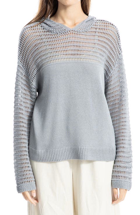 Pointelle Hooded Sweater