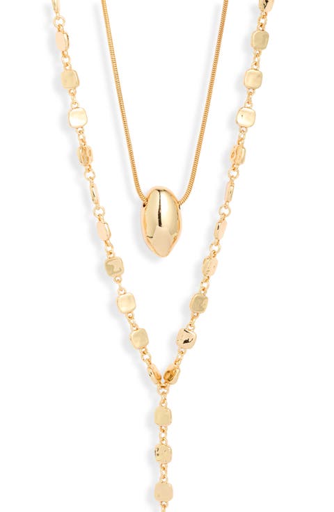 Set of 2 Orb & Y-Necklaces