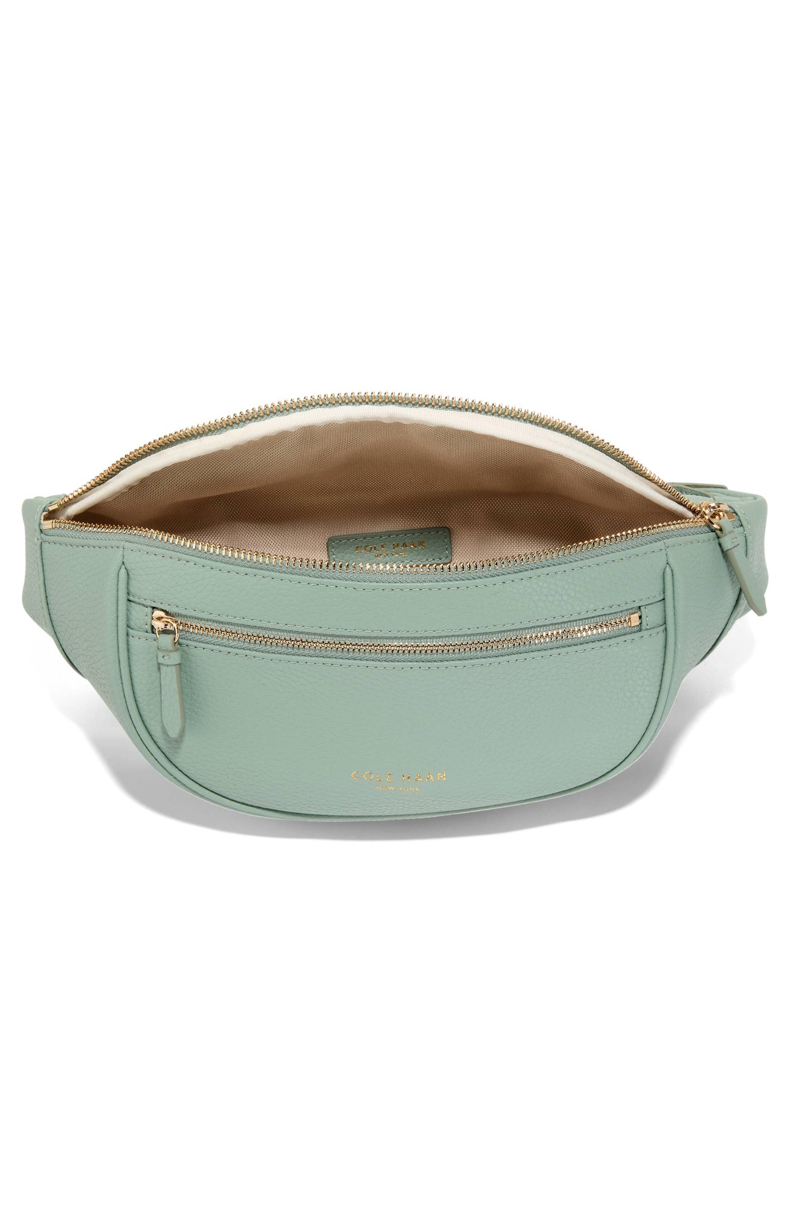 Cole Haan Mackenna Leather Belt Bag, Alternate, color, Lily Pad